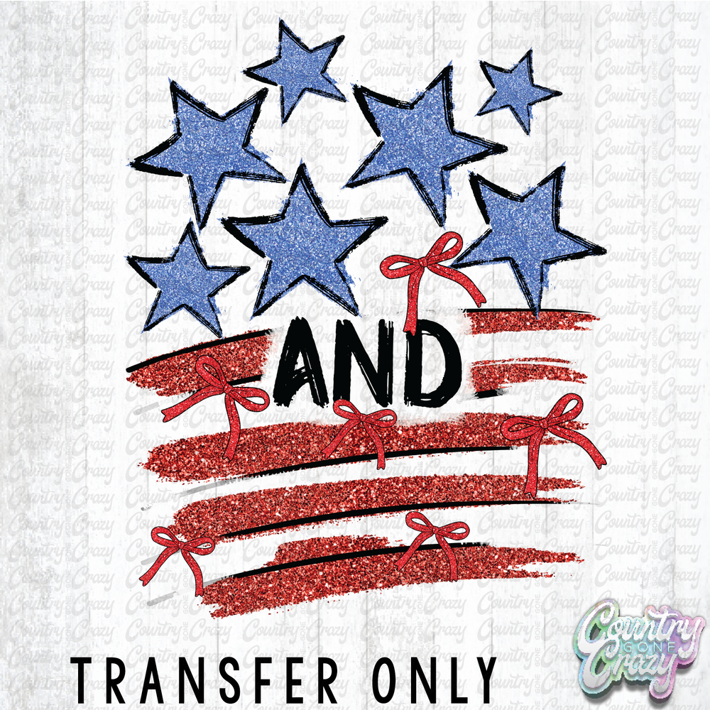 HT4438 • GLITTER STARS AND STRIPES-Country Gone Crazy-Country Gone Crazy