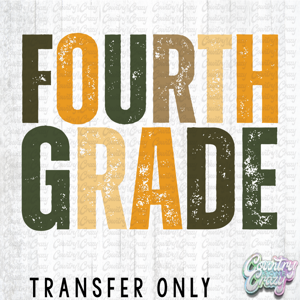 HT4490 • EVERGREEN DISTRESSED FOURTH GRADE-Country Gone Crazy-Country Gone Crazy