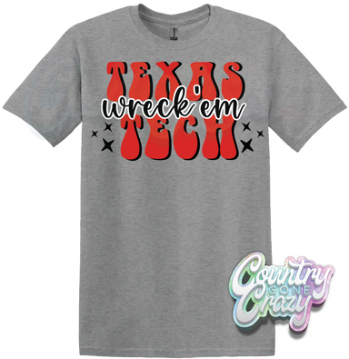 WRECK EM - SPORTS GREY T-SHIRT-Country Gone Crazy-Country Gone Crazy