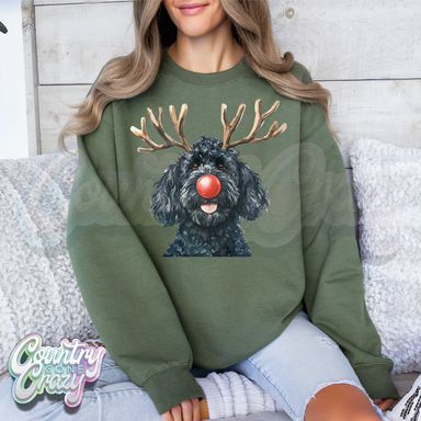 Black Golden Doodle Reindeer-Country Gone Crazy-Country Gone Crazy