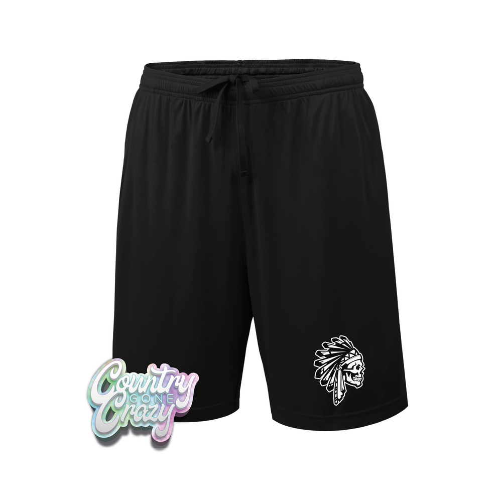 BlackHawks - Black Performance Shorts-Port & Company-Country Gone Crazy