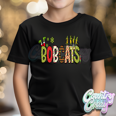 Bobcats - Red/Green Grinch - T-Shirt-Country Gone Crazy-Country Gone Crazy