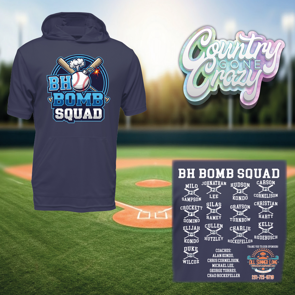 BH Bomb Squad // MINOR 2 - Short Sleeve Hoodie - All Summer Long Sponsor-BAW-Country Gone Crazy