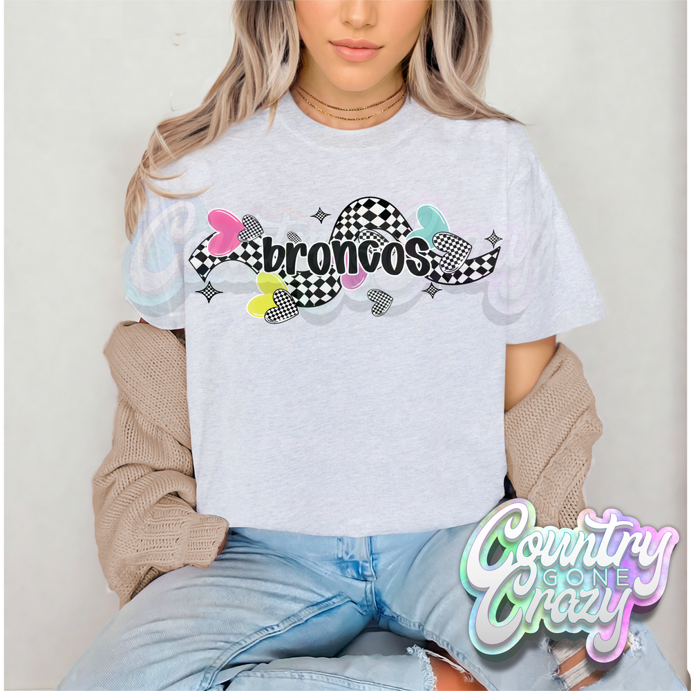 CHECKERED CRUSH • BRONCOS • T-Shirt-Country Gone Crazy-Country Gone Crazy