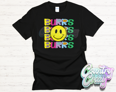 Burrs Smiley T-Shirt-Country Gone Crazy-Country Gone Crazy