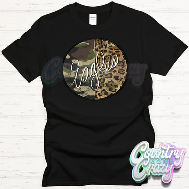 Camo/Leopard Eagles - Black T-Shirt-Country Gone Crazy-Country Gone Crazy