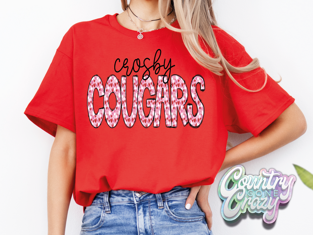 Crosby Cougars - Valentine - T-Shirt-Country Gone Crazy-Country Gone Crazy