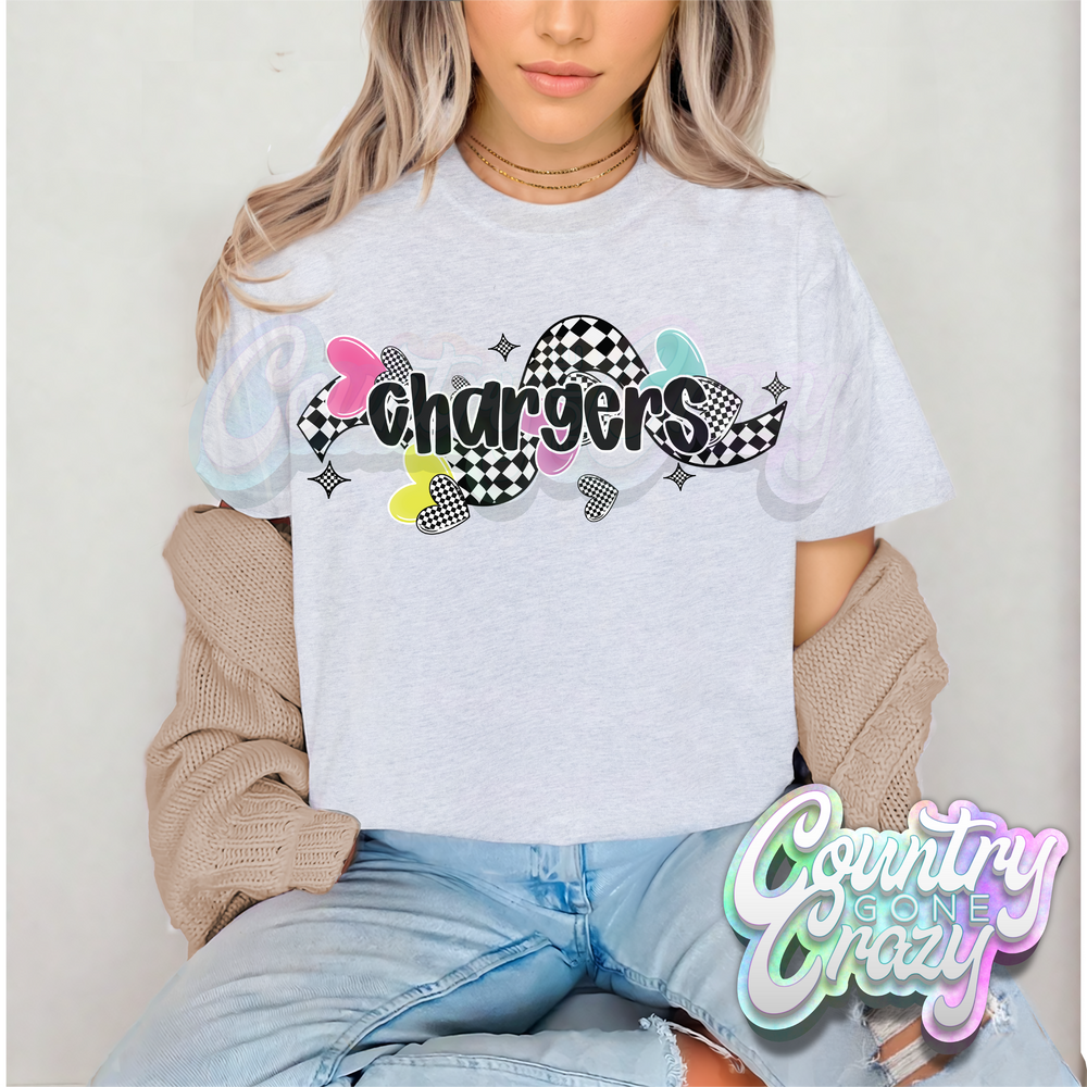 CHECKERED CRUSH • CHARGERS • T-Shirt-Country Gone Crazy-Country Gone Crazy