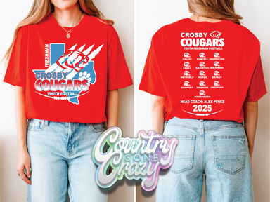 Crosby Cougars Youth Freshman Football Dry-Fit-Port & Company-Country Gone Crazy