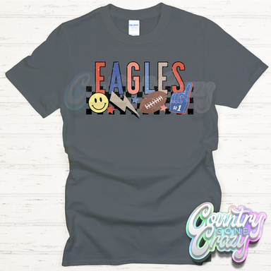 Eagles Pastel Plaid - Charcoal T-Shirt-Country Gone Crazy-Country Gone Crazy