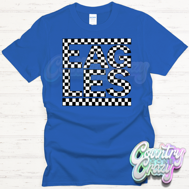 Eagles Plaid - Royal T-Shirt-Country Gone Crazy-Country Gone Crazy