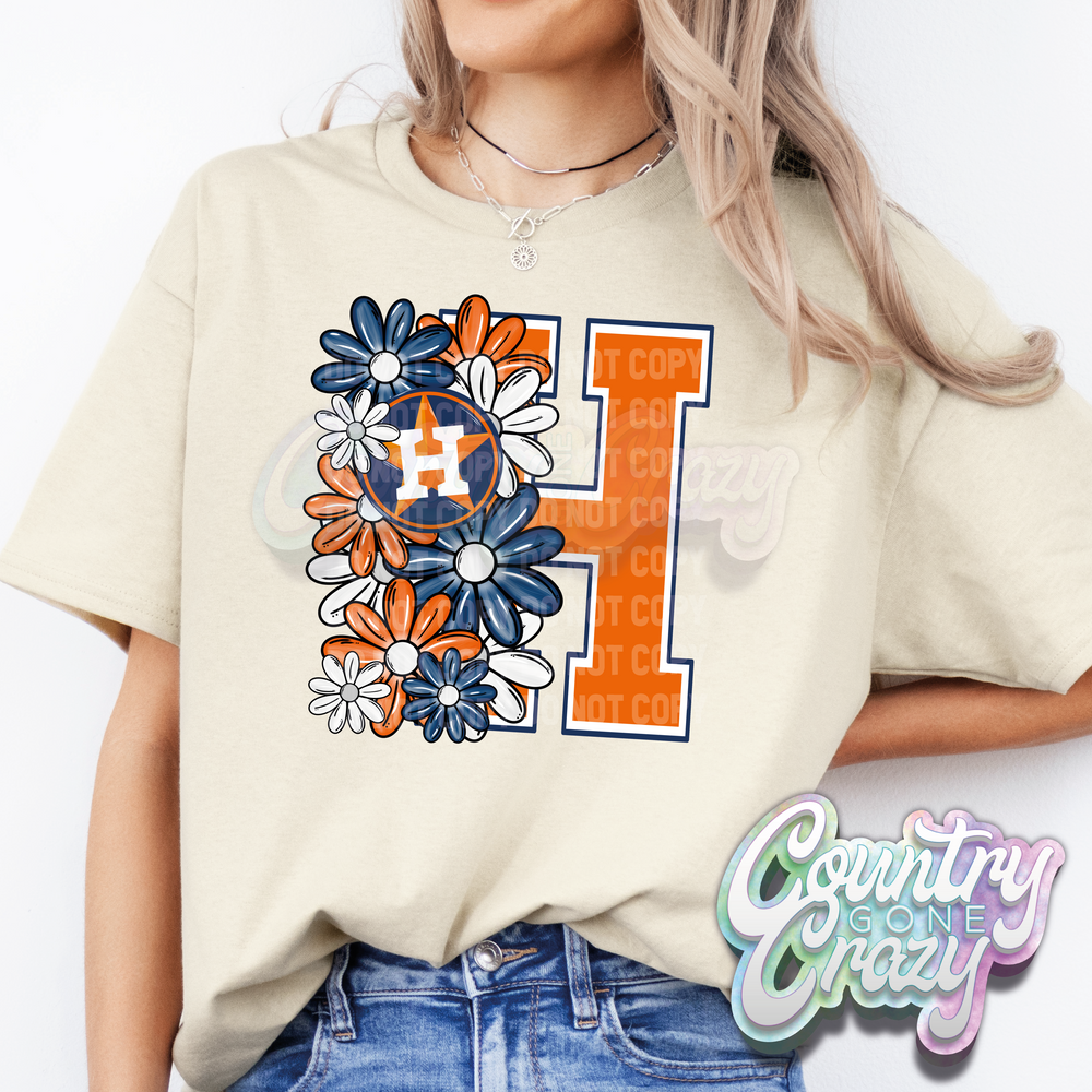 H BASEBALL - Floral - T-Shirt-Country Gone Crazy-Country Gone Crazy