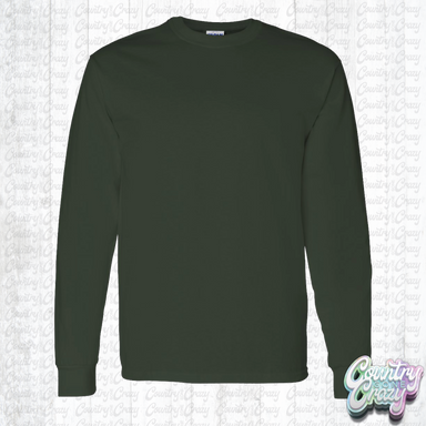 Forest Green - Adult Long Sleeve Shirt-Gildan-Country Gone Crazy
