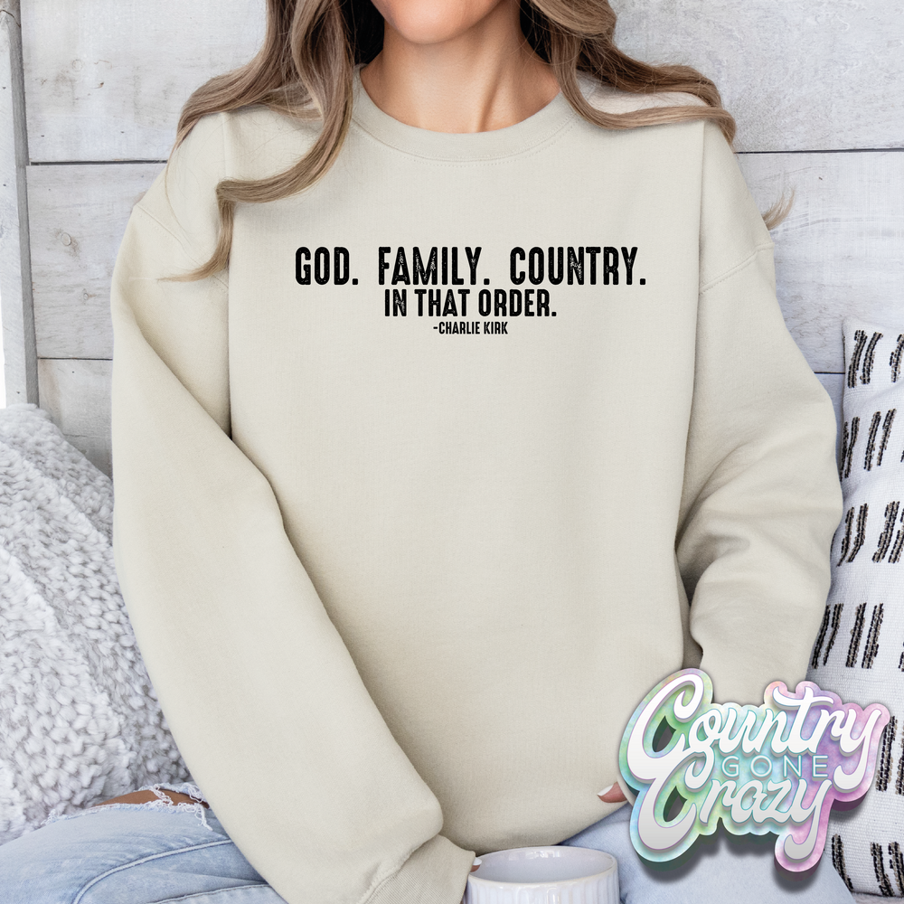 God. Country. Family - Sweatshirt-Country Gone Crazy-Country Gone Crazy