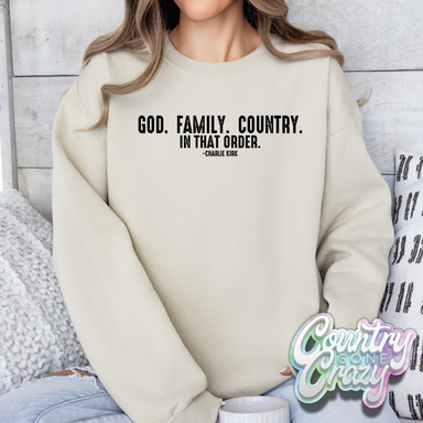 God. Country. Family - Sweatshirt-Country Gone Crazy-Country Gone Crazy