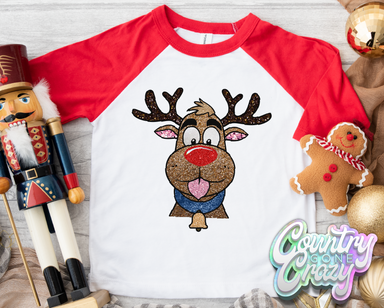 Glitter Rudolph - Shirt-Country Gone Crazy-Country Gone Crazy
