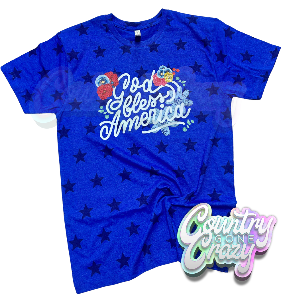 GOD BLESS AMERICA // ROYAL STAR T-SHIRT-Country Gone Crazy-Country Gone Crazy