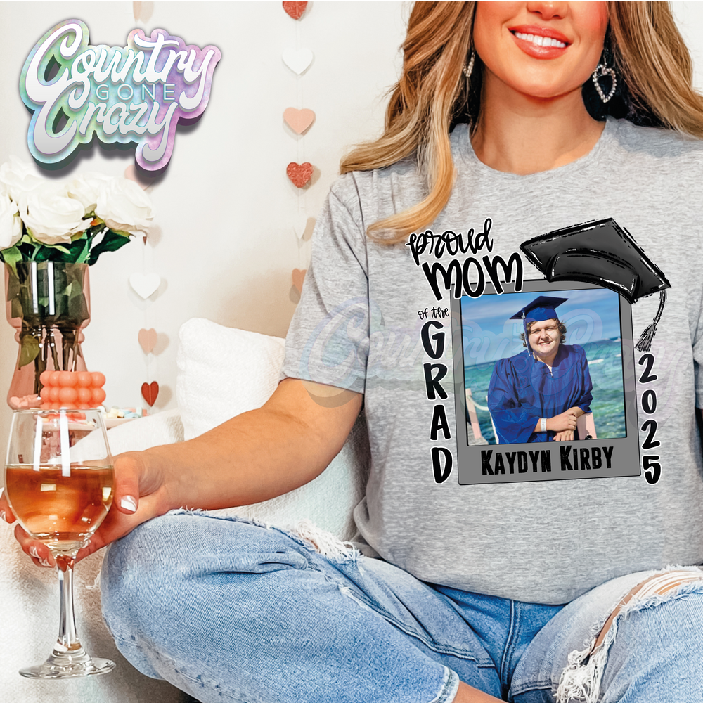 PROUD // SOLID FRAME // CUSTOM 2025 GRADUATE with Picture - T-SHIRT-Country Gone Crazy-Country Gone Crazy
