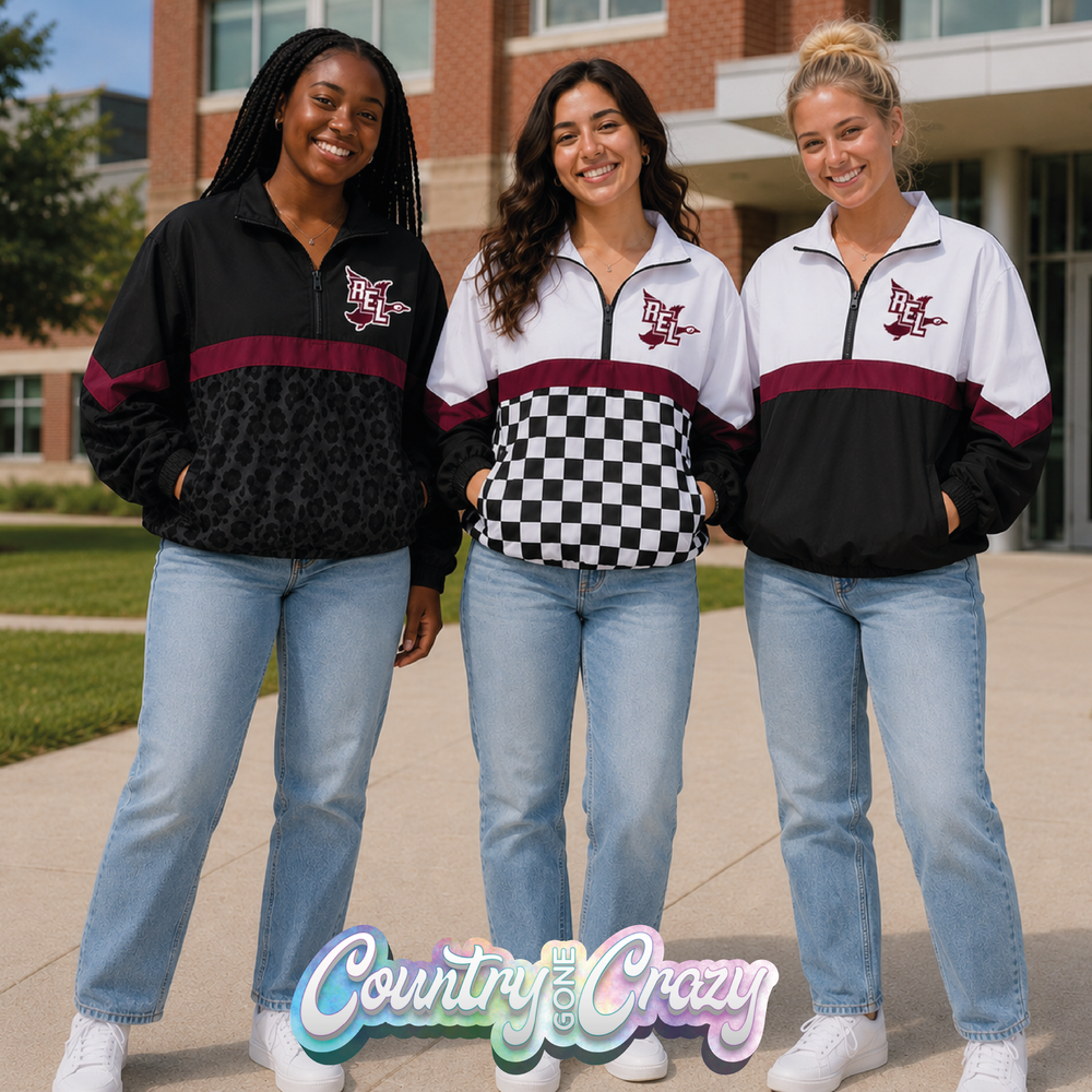 SCHOOL COLORS: MAROON & BLACK WINDBREAKER // IN STOCK NOW