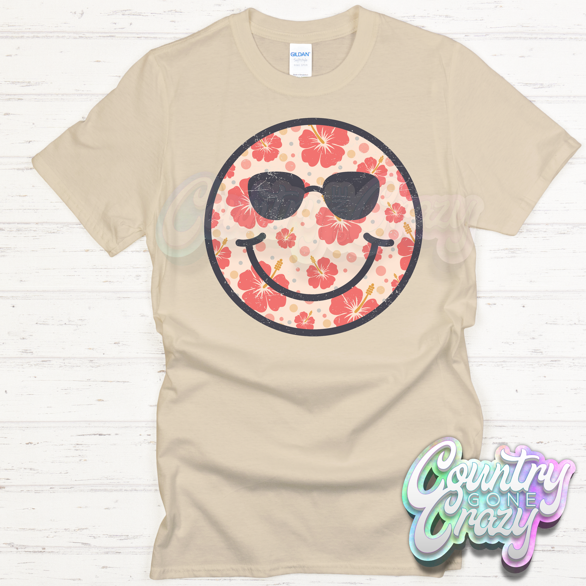 Hawaiian Smiley - T-Shirt — Country Gone Crazy