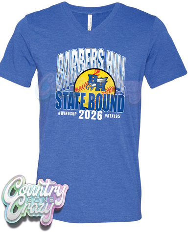 STATE BOUND - Bella Canvas V-Neck - Heather Royal //-Country Gone Crazy-Country Gone Crazy