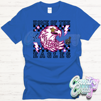 Home of the Eagles Plaid - Royal T-Shirt-Country Gone Crazy-Country Gone Crazy