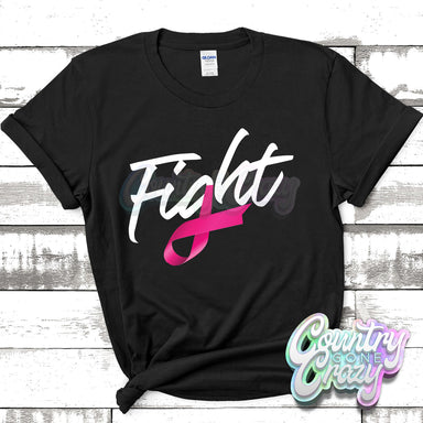 Pink Ribbon Fight Black T-Shirt-Country Gone Crazy-Country Gone Crazy