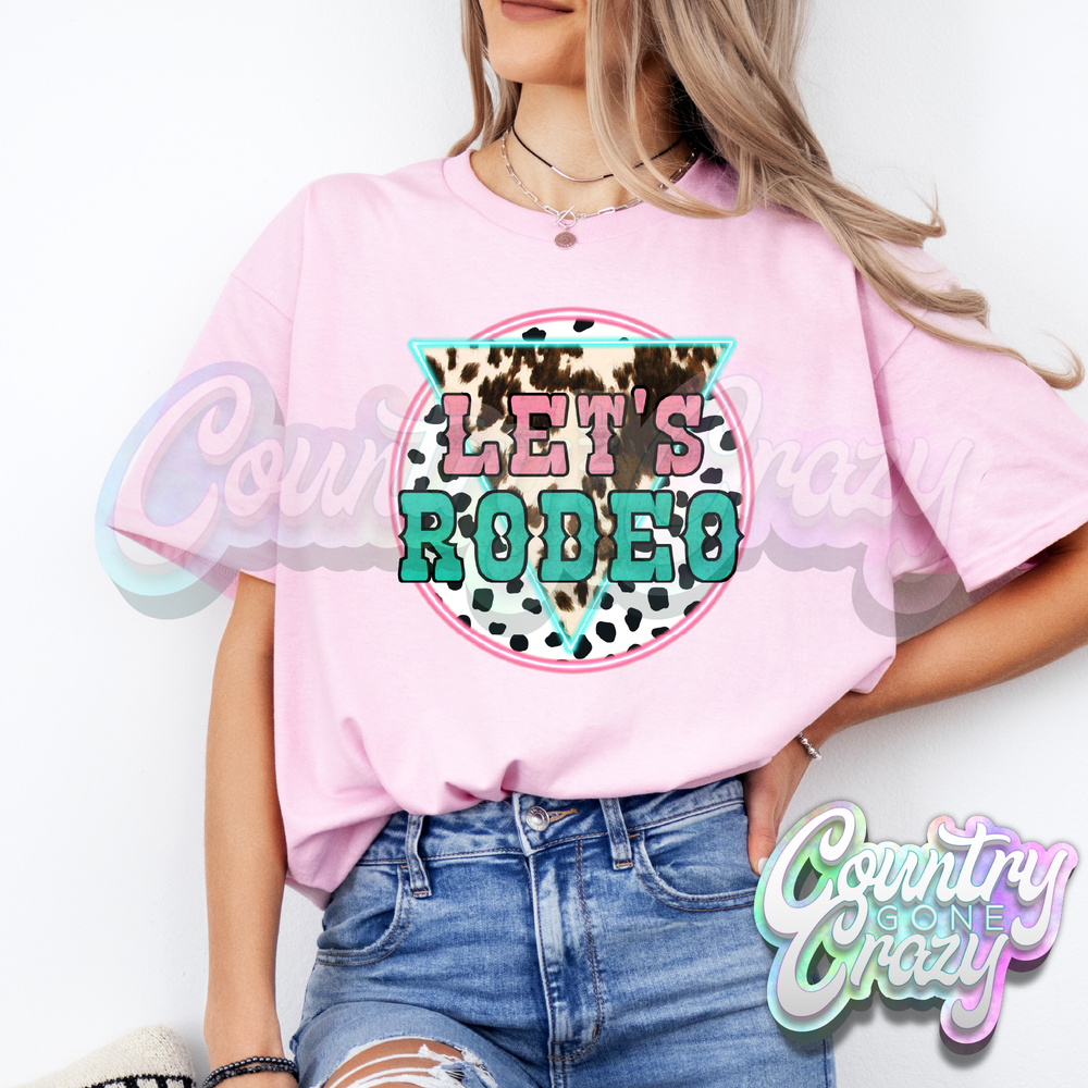 LET'S RODEO RETRO // LIGHT PINK T-SHIRT-Country Gone Crazy-Country Gone Crazy