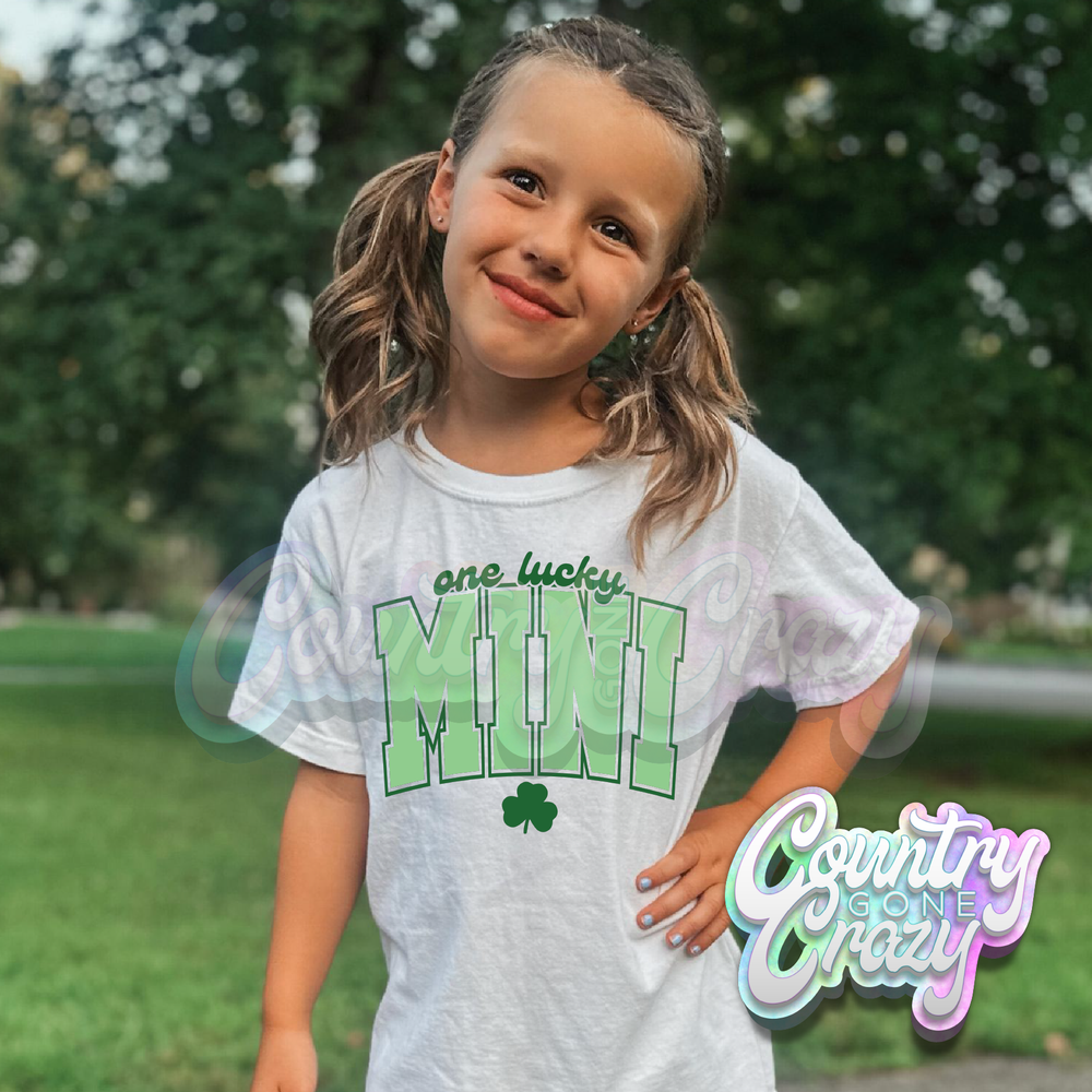 ONE LUCKY MINI - WHITE T-SHIRT-Country Gone Crazy-Country Gone Crazy
