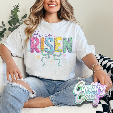 HE IS RISEN - ASH T-SHIRT-Country Gone Crazy-Country Gone Crazy