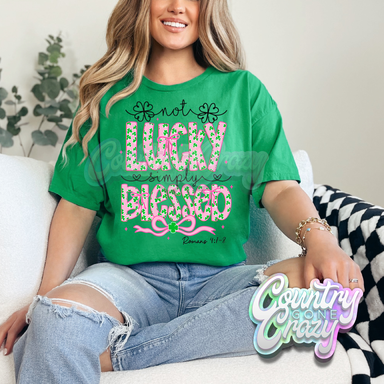 NOT LUCKY WITH BLACK WORDS - IRISH T-SHIRT-Country Gone Crazy-Country Gone Crazy