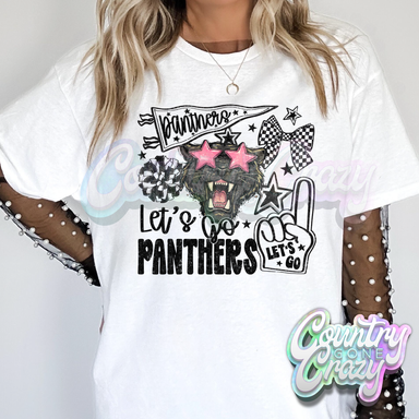 LET'S GO PANTHERS - WHITE T-SHIRT-Country Gone Crazy-Country Gone Crazy