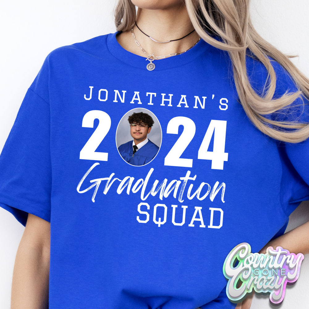 Johnathan's 2024 Graduation Squad - Royal - T-Shirt-Country Gone Crazy-Country Gone Crazy