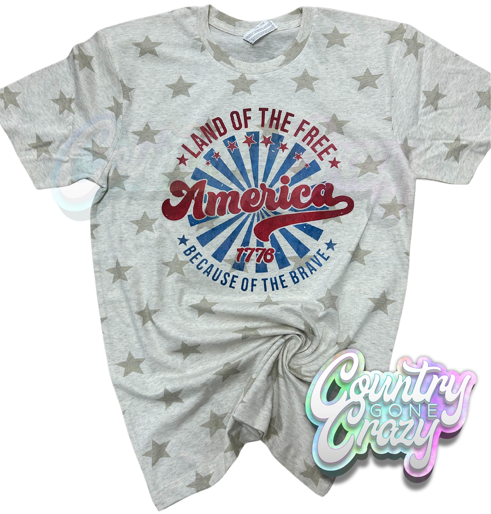 LAND OF THE FREE // NATURAL STAR T-SHIRT-Country Gone Crazy-Country Gone Crazy