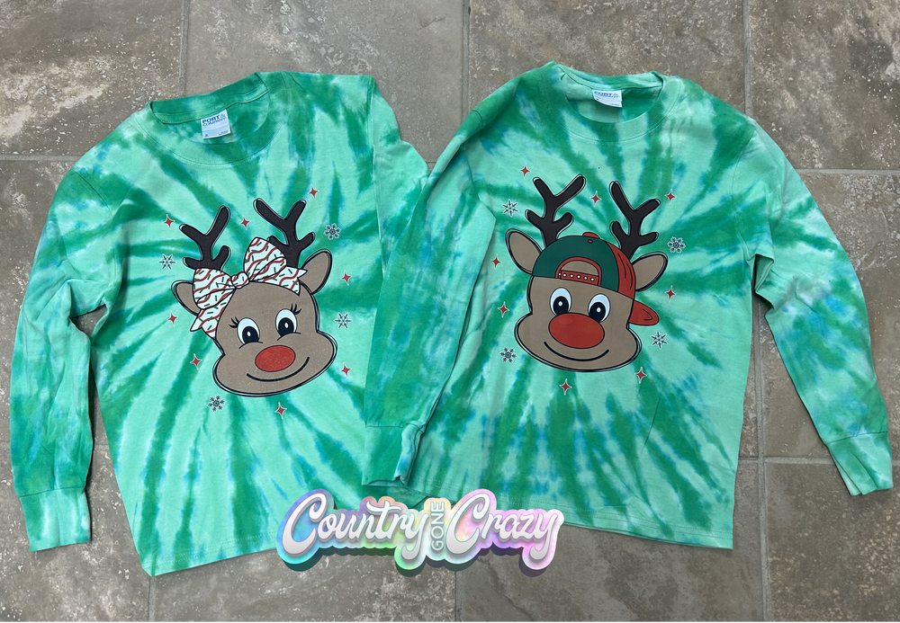 BABY REINDEER - FLASH SALE - TIE DYE LONG SLEEVE-Country Gone Crazy-Country Gone Crazy