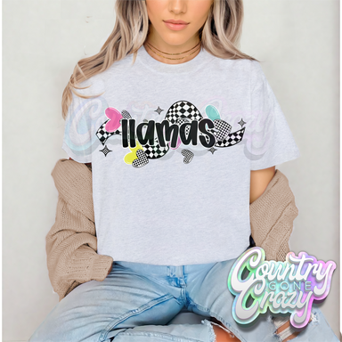 CHECKERED CRUSH • LLAMAS • T-Shirt-Country Gone Crazy-Country Gone Crazy