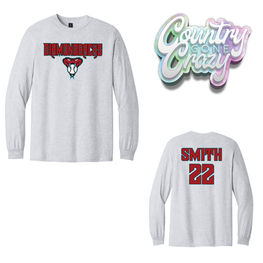 Diamondbacks - Ash - Long Sleeve Shirt-Gildan-Country Gone Crazy