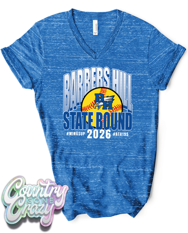 STATE BOUND - Bella Canvas V-Neck - Royal Marble //-Country Gone Crazy-Country Gone Crazy