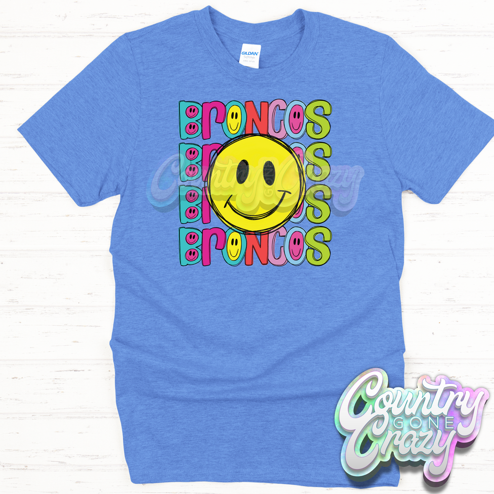 Broncos Smiley T-Shirt-Country Gone Crazy-Country Gone Crazy