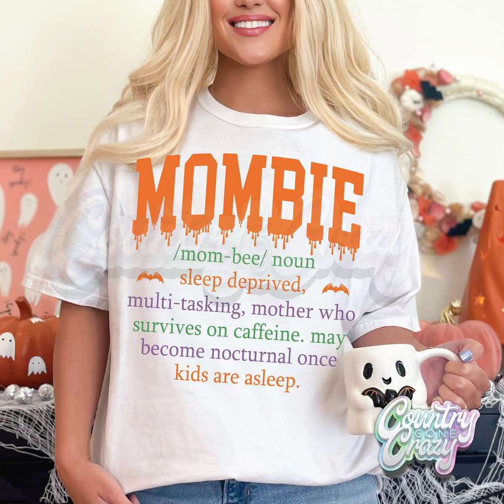 MOMBIE - WHITE COMFORT COLOR T-SHIRT-Country Gone Crazy-Country Gone Crazy