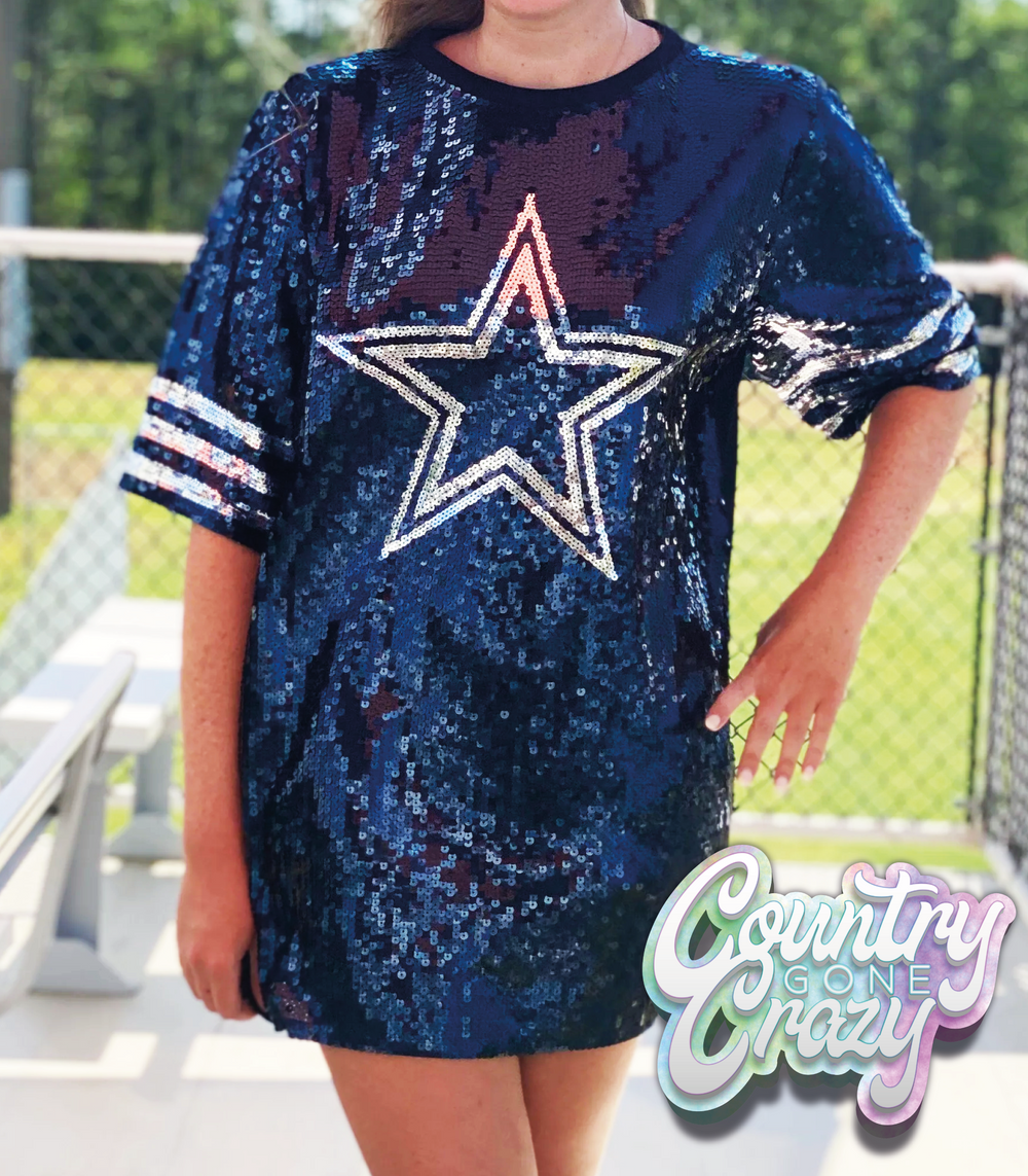 Dallas Football Navy Dress-Country Gone Crazy-Country Gone Crazy