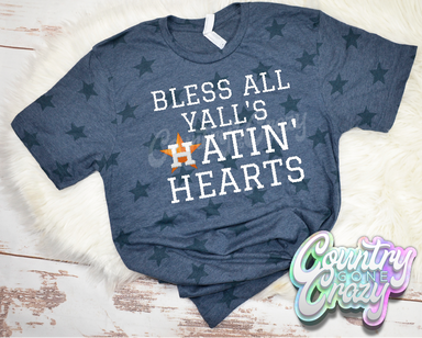 Bless All Y'all's Hatin' Hearts - Navy Star - T-Shirt-Country Gone Crazy-Country Gone Crazy