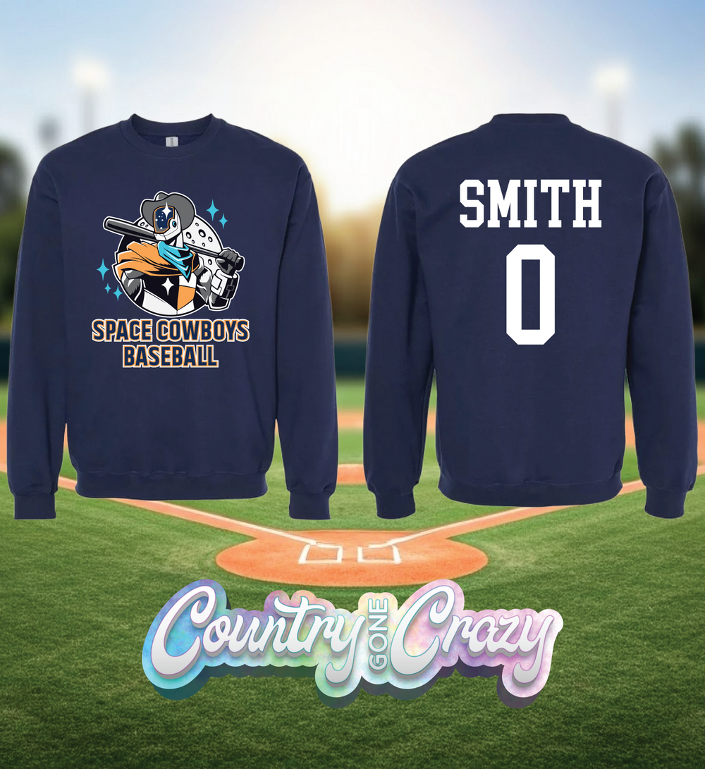 SPACE COWBOYS BASEBALL SWEATSHIRT-Country Gone Crazy-Country Gone Crazy