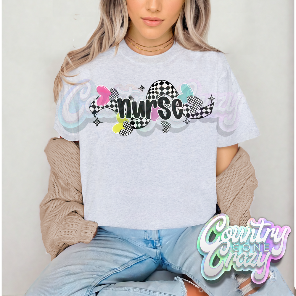 CHECKERED CRUSH • NURSE • T-Shirt-Country Gone Crazy-Country Gone Crazy