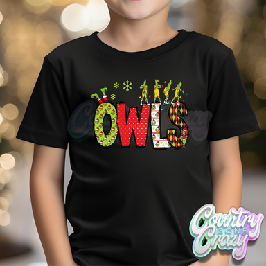 Owls - Red/Green Grinch - T-Shirt-Country Gone Crazy-Country Gone Crazy