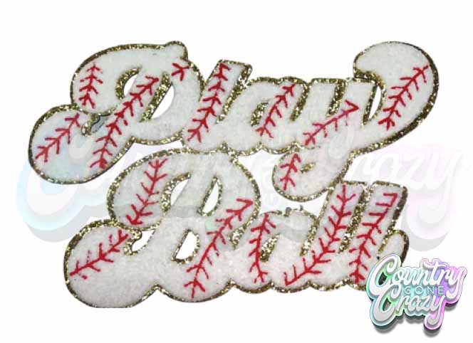 Chenille Iron-On Patches - Play Ball - Baseball-Country Gone Crazy-Country Gone Crazy