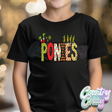 Ponies - Red/Green Grinch - T-Shirt-Country Gone Crazy-Country Gone Crazy