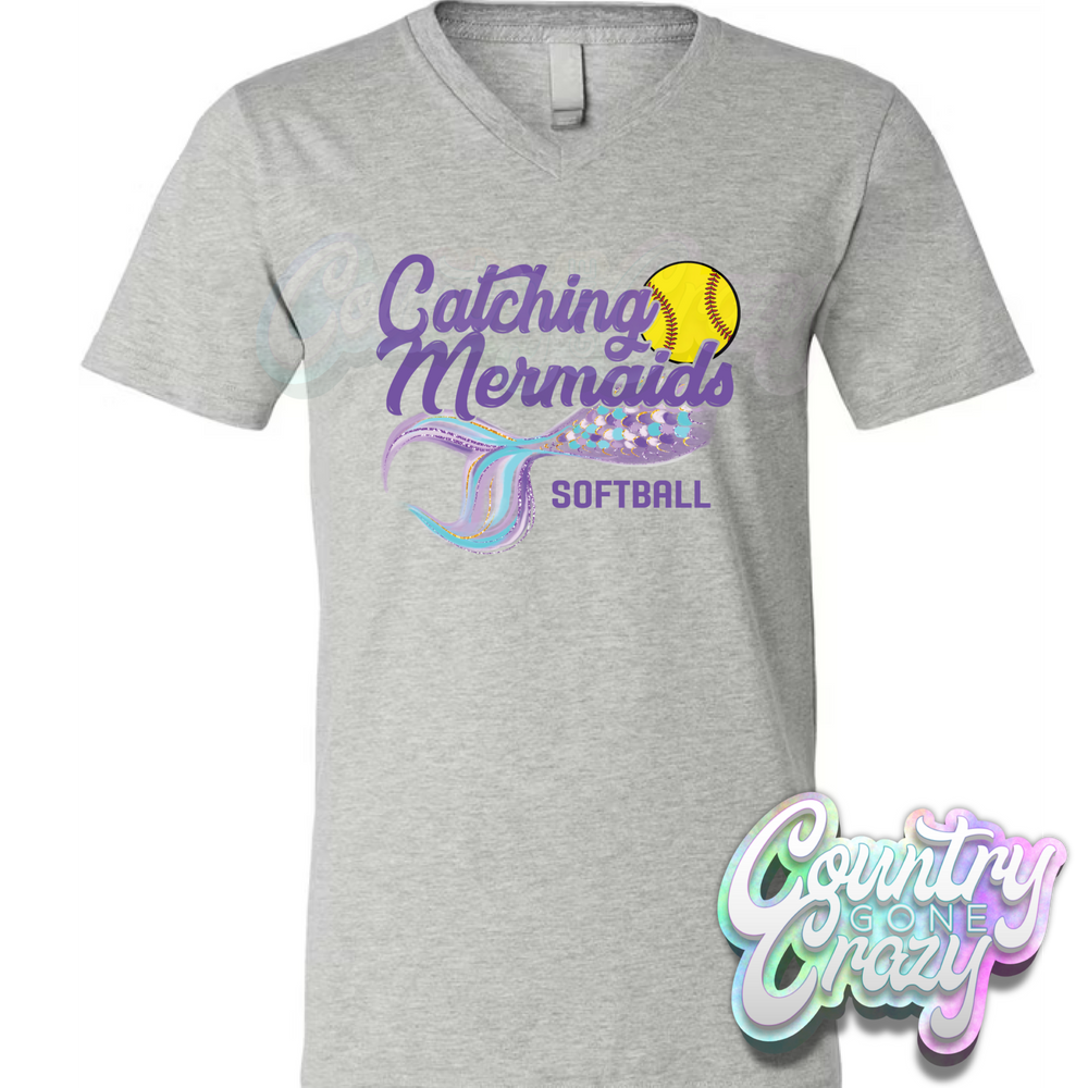 Catching Mermaids V-Neck-Bella + Canvas-Country Gone Crazy