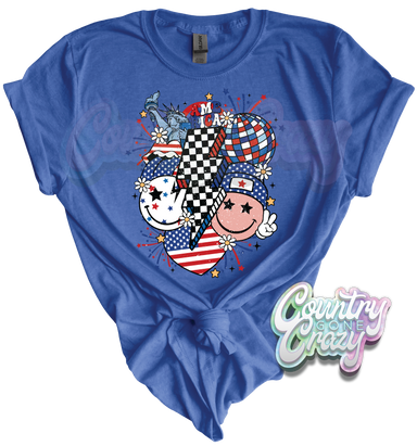 RETRO USA // HEATHER ROYAL T-SHIRT-Country Gone Crazy-Country Gone Crazy