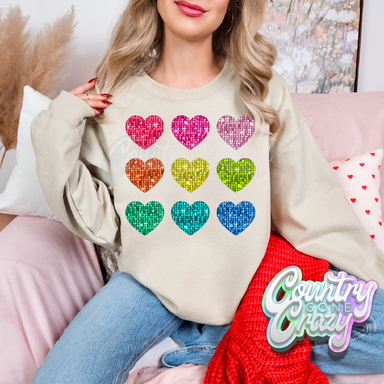 Heart Sequins - Sand Sweatshirt-Country Gone Crazy-Country Gone Crazy